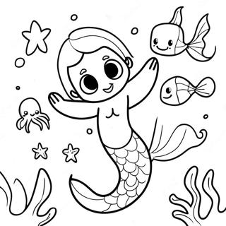 Lekende Havmann Med Havdyr Fargeleggingsark 133543-65809