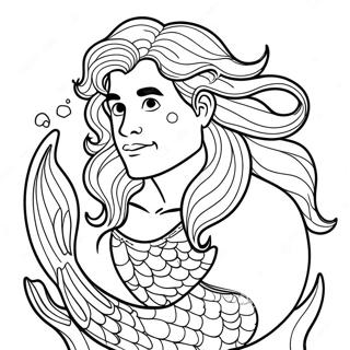 Majestetisk Havmann Med Langt Har Fargeleggingsark 133544-65816