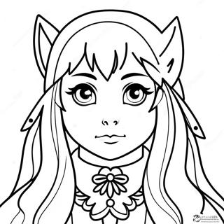 Mysterisk Ulvejente Anime Fargeleggingsside 134241 66359