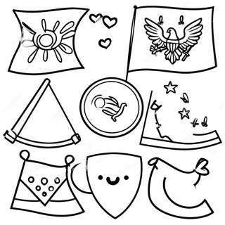 Statlige Flagg Fargeleggingsark