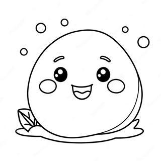 Lykkelig Mochi Med Smilende Ansikt Fargeleggingsside 134855-66829