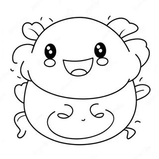 Lykkelig Mochi Med Smilende Ansikt Fargeleggingsside 134855-66830