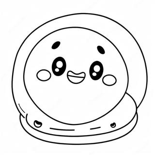 Lykkelig Mochi Med Smilende Ansikt Fargeleggingsside 134855-66832