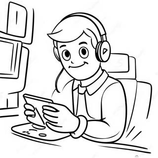 Youtuber Som Spiller Videospill Fargeleggingsside 134959-66920