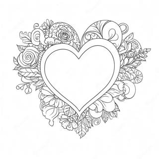 Stort Valentins Hjerte Fargeleggingsside 135189-67089