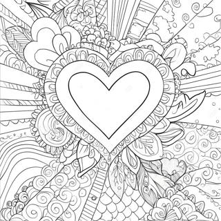 Stort Valentins Hjerte Fargeleggingsside 135189-67091