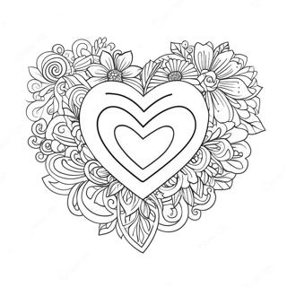 Fint Valentins Hjerte Fargeleggingsside 135190-67093