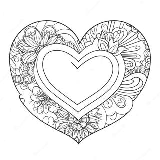 Fint Valentins Hjerte Fargeleggingsside 135190-67095