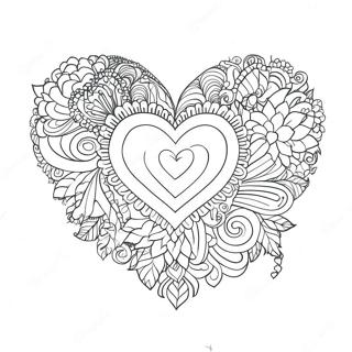 Fint Valentins Hjerte Fargeleggingsside 135190-67096