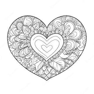 Sprudlende Valentinsdag Hjerte Fargeleggingsside 135191-67098