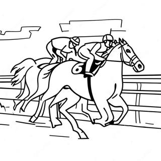 Kentucky Hesteveddelop Scene Fargeleggingsside 135291-67172