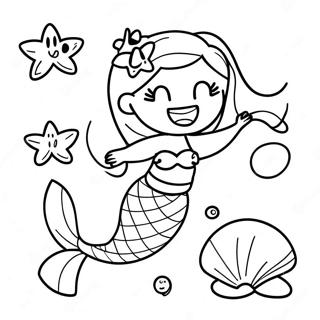Glad Havfrue Med Skjell Fargeleggingsside 135494-67333