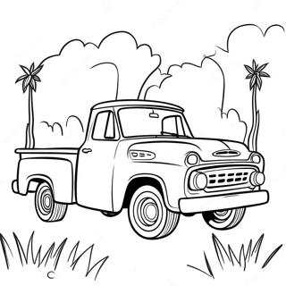 Fargerik Klassisk Pickup Lastebil Fargeleggingsside 135675-67473