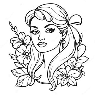 Tattoo Pin Up Jente Fargeleggingsside 135801-67563