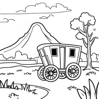 Scenisk Oregon Trail Landskap Fargeleggingsside 135880 67633