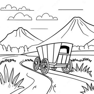 Scenisk Oregon Trail Landskap Fargeleggingsside 135880 67635