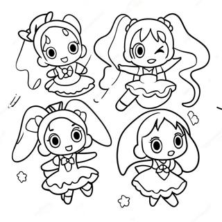 Precure Karakterer I Aksjon Fargeleggingsside 136210 67895