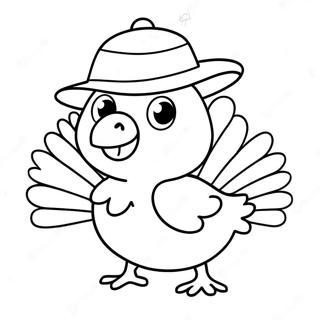 Baby Kalkun Med Hatt Fargeleggingsside 136389-68039