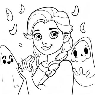 Elsa Halloween Fargeleggingsark