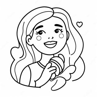 Sjarmerende Tumblr Jente Med Iskrem Fargeleggingsside 136596-68198