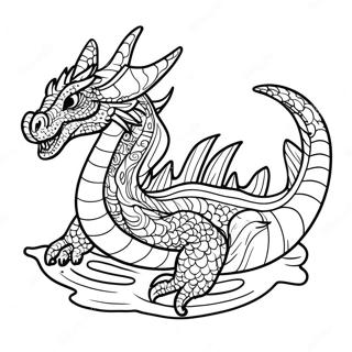 Fargerik Seawing Drage Svomming Fargeleggingsside 136697-68421