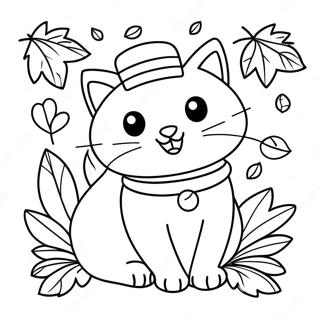 Takkefest Katt Fargeleggingsark