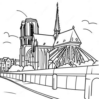 Notre Dame Med Flygende Stottestruktur Fargeleggingsside 137236-68838