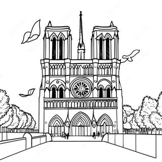 Notre Dame Med Flygende Stottestruktur Fargeleggingsside 137236-68840