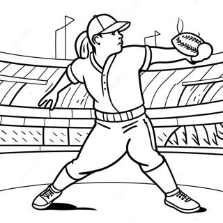 Softball Kaster I Aksjon Fargeleggingsside 137315 68906