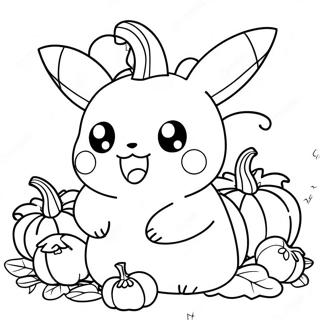 Nydelig Pikachu I En Gresskar Fargeleggingsside 137542-69073