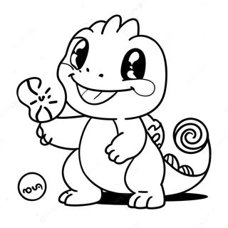 Lekende Charmander Med Godteri Fargeleggingsside 137544-69083