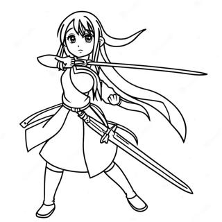 Asuna Med Sverd Fargeleggingsside 137927-69377