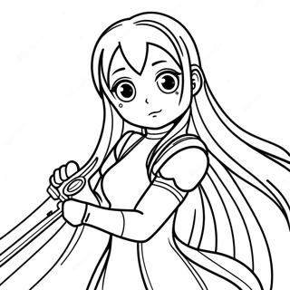 Asuna Med Sverd Fargeleggingsside 137927-69380