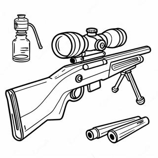 Realistisk Sniper Rifle Fargeleggingsside 138822-70074