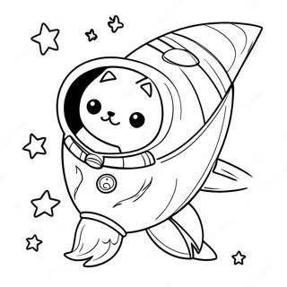 Lekende Romkatt I En Rakett Fargeleggingsside 138849-70101