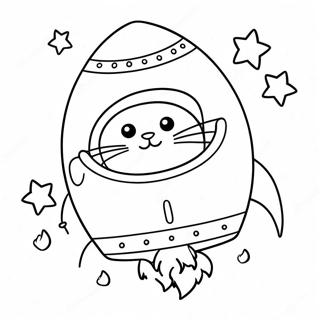 Lekende Romkatt I En Rakett Fargeleggingsside 138849-70104