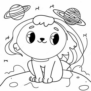 Nysgjerrig Romkatt Utforsker Planeter Fargeleggingsside 138850-70107