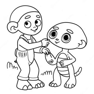 Et Og Elliott Vennskap Fargeleggingsside 138874 70120