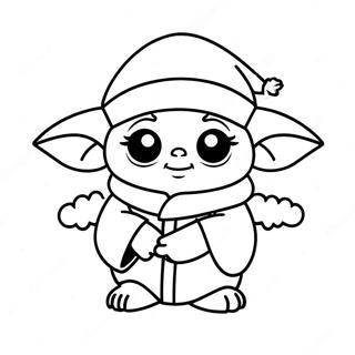 Sot Baby Yoda Med Julehatt Fargeleggingsside 139640-70716