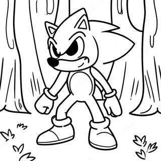 Skygge Sonic I En Mork Skog Fargeleggingsside 14058-3084