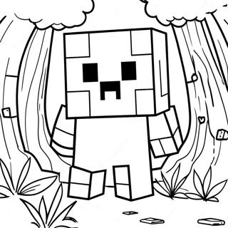 Minecraft Creeper I Skogen Fargeleggingsside 1451-983