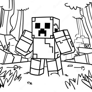 Minecraft Creeper I Skogen Fargeleggingsside 1451-984