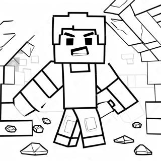 Minecraft Steve Miner Diamanter Fargeleggingsside 1452-454