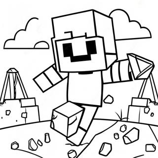 Minecraft Steve Miner Diamanter Fargeleggingsside 1452-456