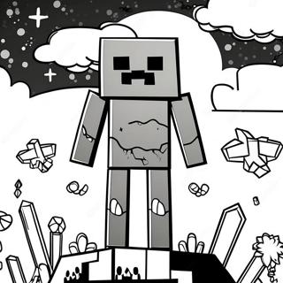 Minecraft Enderman Om Natten Fargeleggingsside 1453-2386