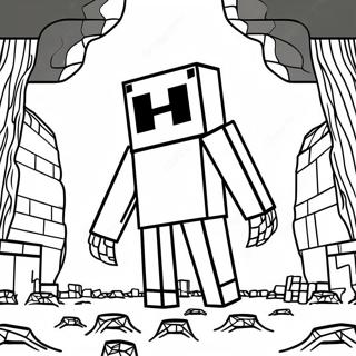 Minecraft Enderman Om Natten Fargeleggingsside 1453-2387