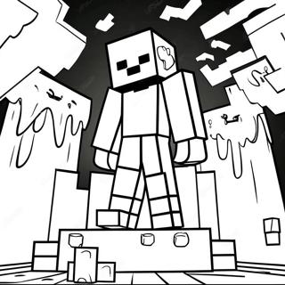 Minecraft Enderman Om Natten Fargeleggingsside 1453-2388