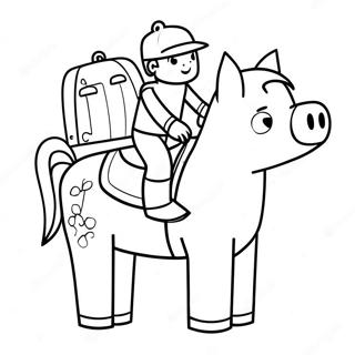 Minecraft Gris Som Rir Pa En Sadel Fargeleggingsside 1454-2065