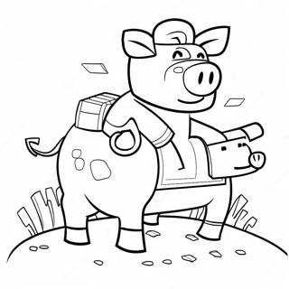 Minecraft Gris Som Rir Pa En Sadel Fargeleggingsside 1454-2068