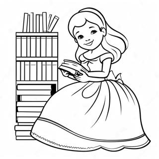 Kongelige Belle Med Boker Fargeleggingsside 1548 1274